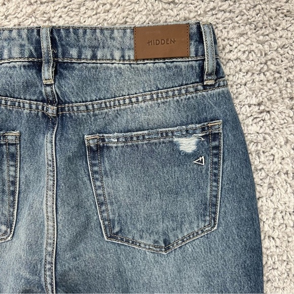 Hidden Jeans Womens 26 High Rise Straight Leg Distressed Mom Holes Night Out - Picture 4 of 5